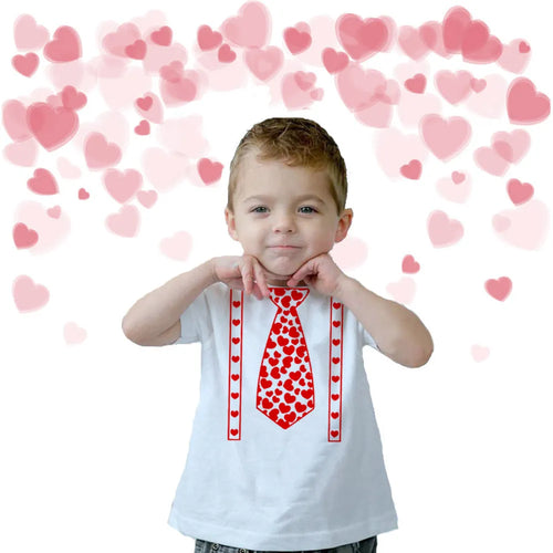 Kiddos Valentine Heart Bow TieT-Shirt
