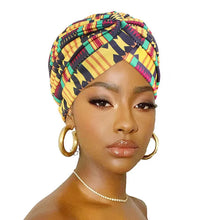 Load image into Gallery viewer, Afrocentric Soft Stretch Pleated Turban