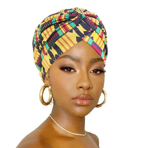 Afrocentric Soft Stretch Pleated Turban