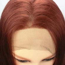 Load image into Gallery viewer, Ginger Lace Front Human Hair Wig Glueless Pre Plucked (22 Inch, Reddish Brown)