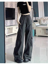 Load image into Gallery viewer, High Waist Loose Wide Legs Cargo Pants