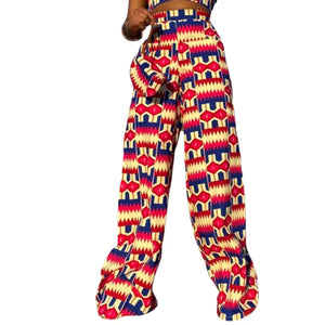 Afrocentric Boho Wide Leg Pants (Elastic Waist/Size S-XXL)