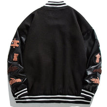 Load image into Gallery viewer, Patchwork  Embroidered Varsity Jacket (Available in Red and Black)